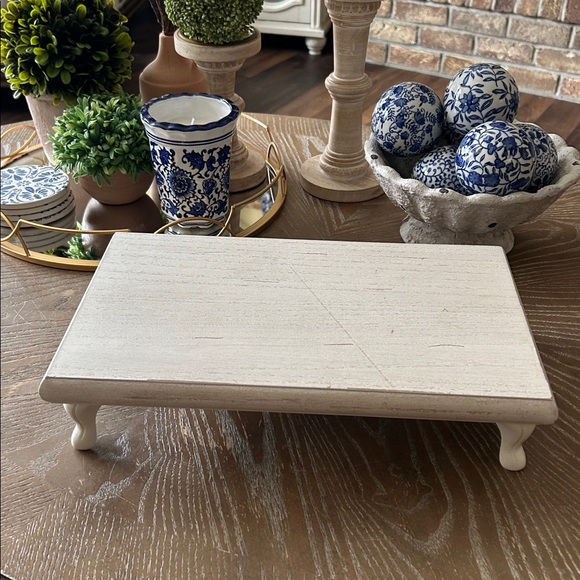 NEW! DISTRESSED Cottage Farmhouse Shabby CHIC WOOD & Metal Foot Display Riser - Picture 8 of 9